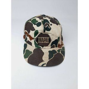 Vintage USA MADE LOUISVILLE MFG Napa Auto Part Camo Hunting Trucker Hat Snapback